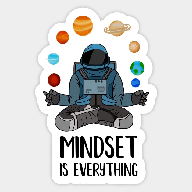 Astronaut Meditating, Yoga, Zen, Mindset Motivational Sticker by logiamerch